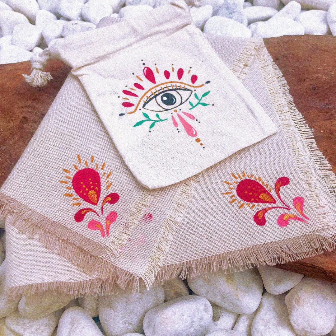 Conjunto saquito + tapete para runas "Custodia"