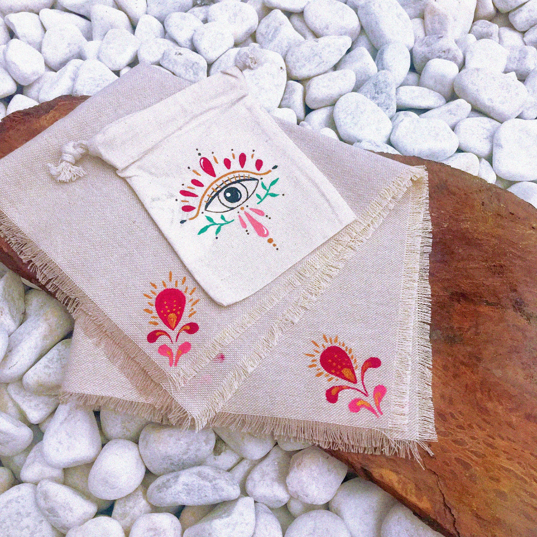 Conjunto saquito + tapete para runas "Custodia"