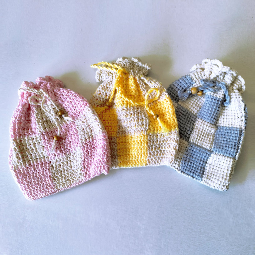 BOLSA ARTESANAL | CROCHET | Cuadros (L)
