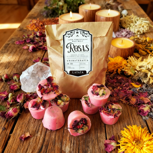 Cera perfumada de rosas