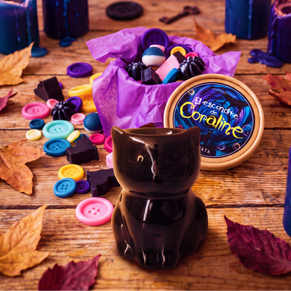 Pack El Escondite de Coraline | Wax Melts + Quemador Gato