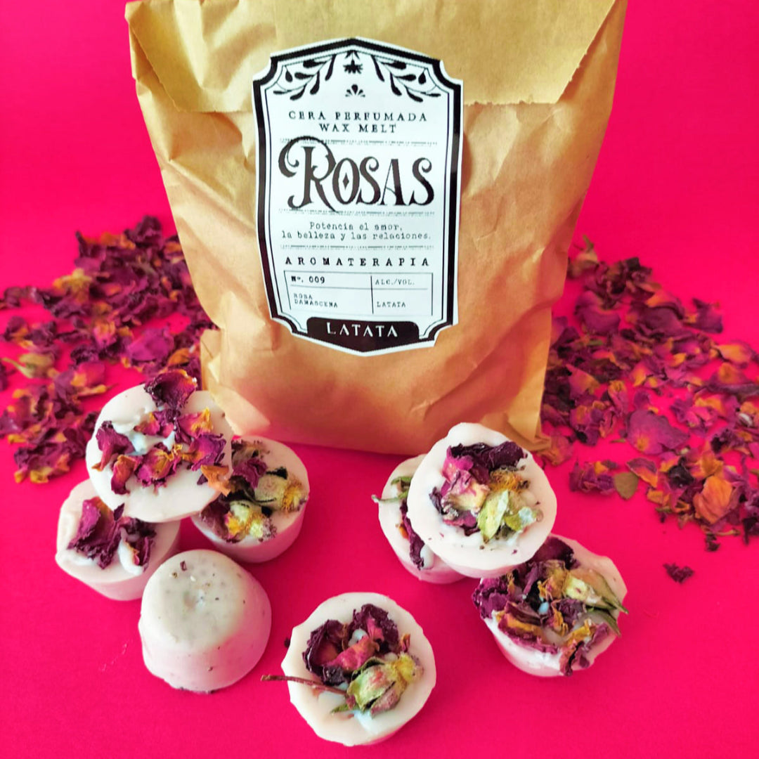 Cera perfumada de rosas