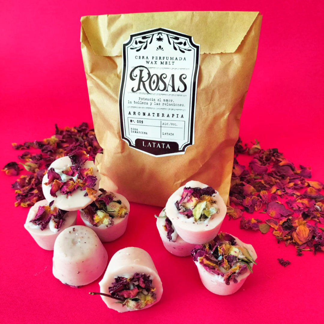 Cera perfumada de rosas