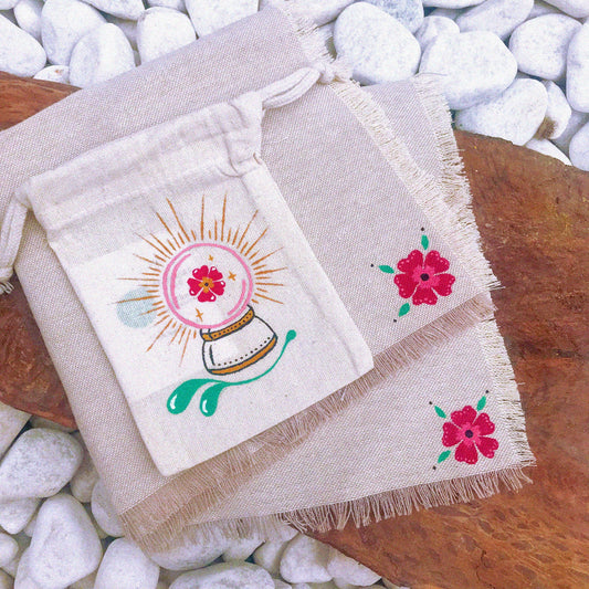 Conjunto saquito + tapete para runas "Revelación"