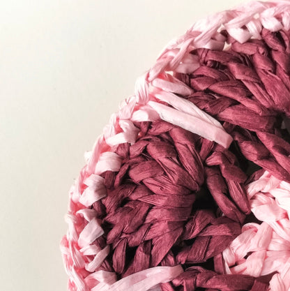 BOLSA ARTESANAL | RAFIA | Flor Rosa