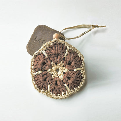 BOLSA ARTESANAL | RAFIA | Flor Beige