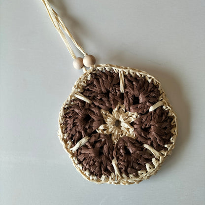 BOLSA ARTESANAL | RAFIA | Flor Beige