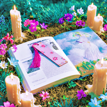 "Floral Breeze" Wooden Bookmark