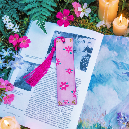 "Floral Breeze" Wooden Bookmark