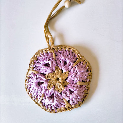 BOLSA ARTESANAL | RAFIA | Flor Camel