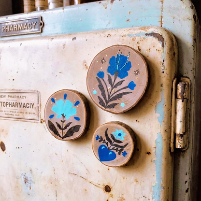 Imanes para nevera de madera "Aura Presente"