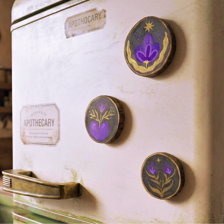 Imanes para nevera de madera "Bruma Hogareña"