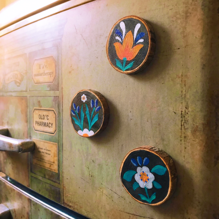 Imanes para nevera de madera "Casa Presente"