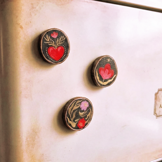 Imanes para nevera de madera "Nido Cálido"