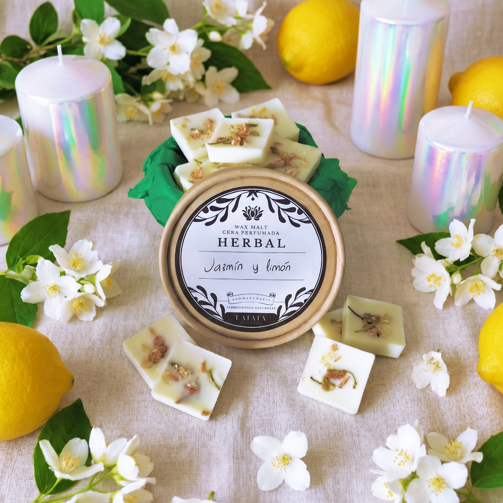 Jasmine and lemon scented wax