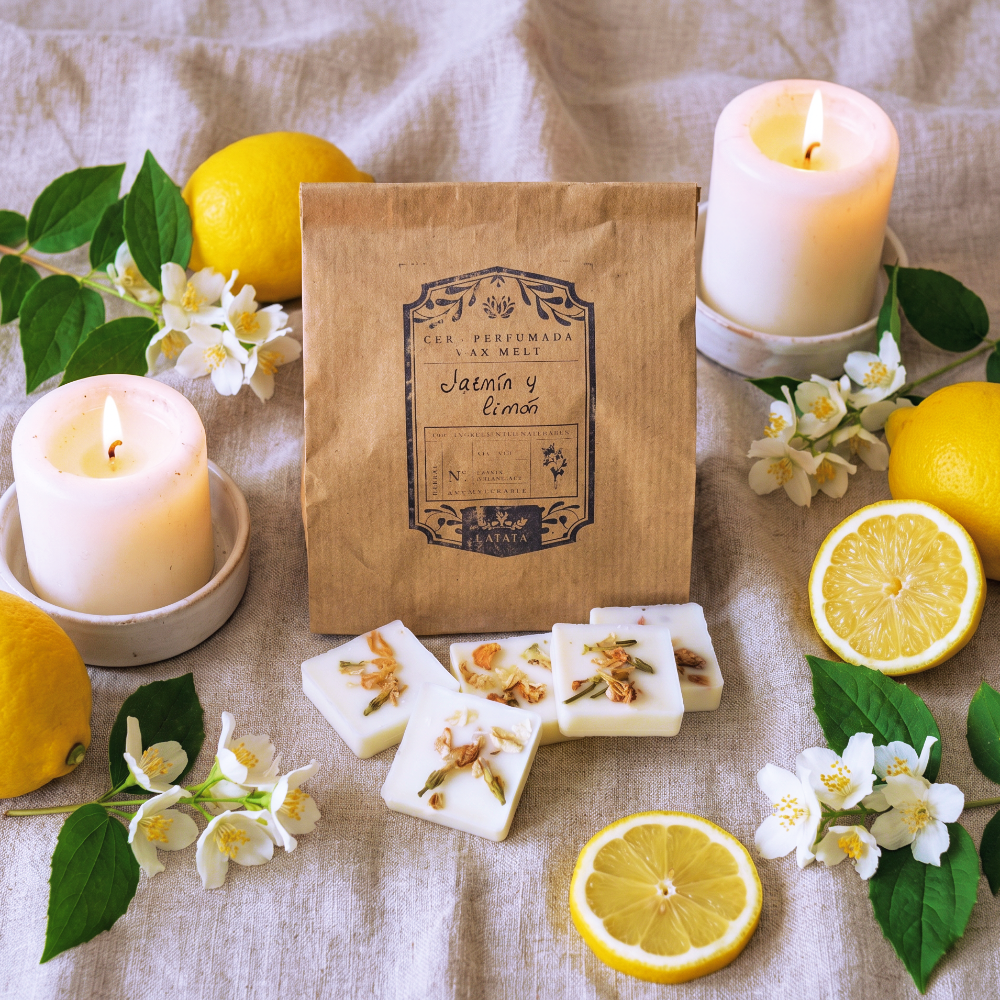 Jasmine and lemon scented wax