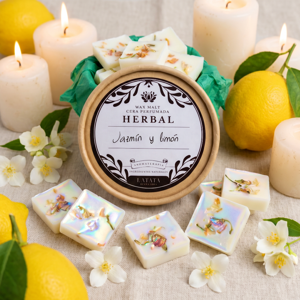 Jasmine and lemon scented wax
