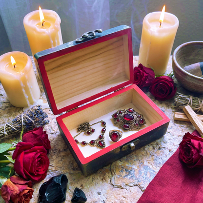 Joyero artesanal "Raven Rose"