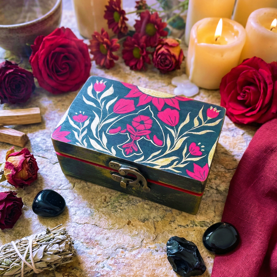 Joyero artesanal "Raven Rose"