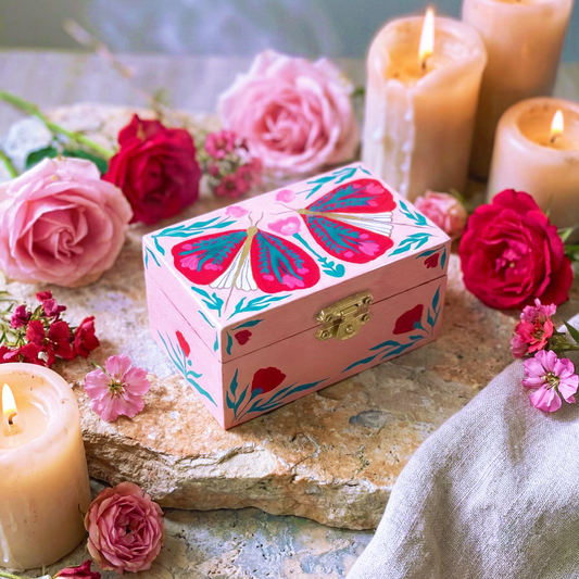 Joyero artesanal "Blossom Wing"